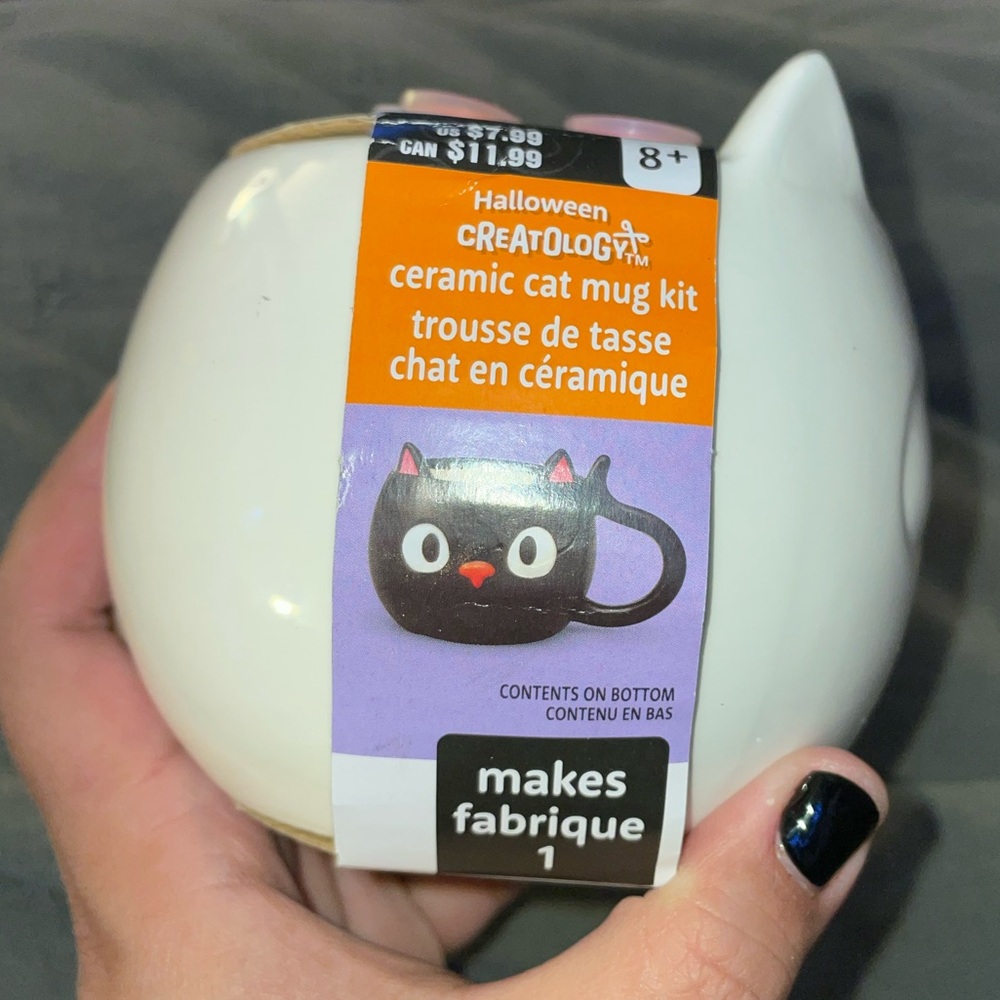 NEW Set of 2 Paintable ‘Halloween’ Mugs- Cat & Ghost